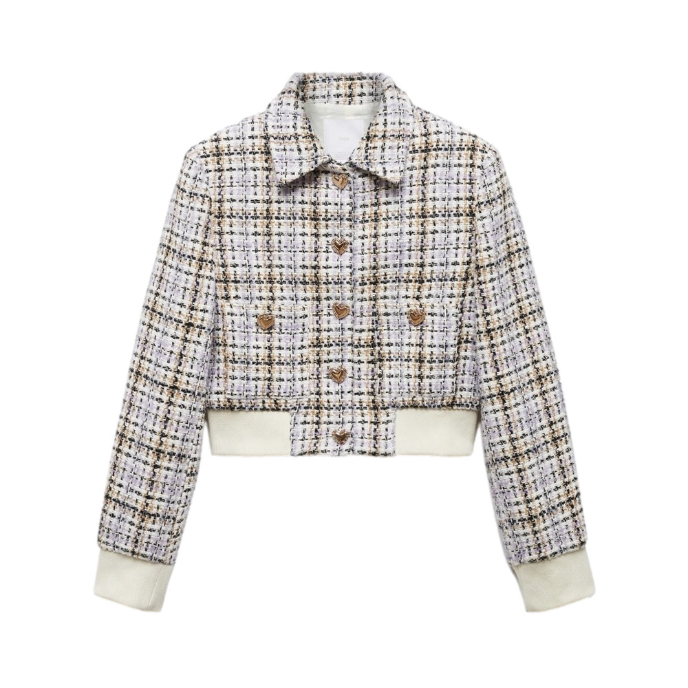 MANGO NWT TWEED CROP BOMBER JACKET
